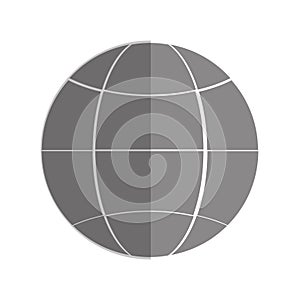 earth glove with latitudes and meridians icon