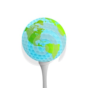 Earth on golf tee