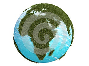Earth green grass europe africa south north 3d cg photo