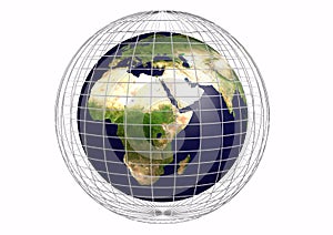 Earth with a grid