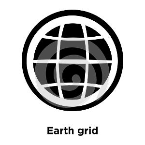 Earth grid icon vector isolated on white background, logo concept of Earth grid sign on transparent background, black filled