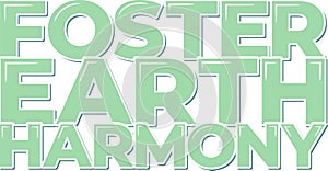 Earth Harmony Lettering Vector Concept