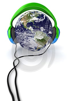 Earth & headphones