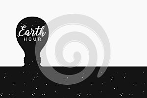 Earth hour black and white conceptual illustration