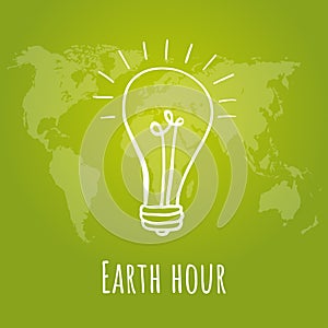Earth Hour concept. Flat design vector illustration for web banner, web and mobile, infographics