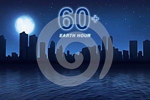 Earth hour message to turn off electrical equipment in 60 minute