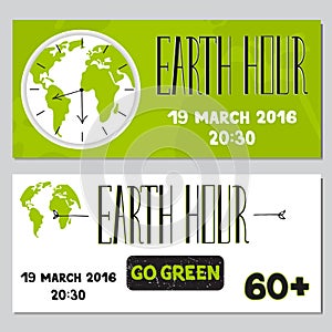 Earth Hour set of banners
