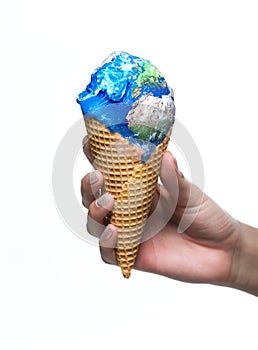 Earth ice cream melting