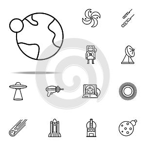Earth icon. Cartooning space icons universal set for web and mobile