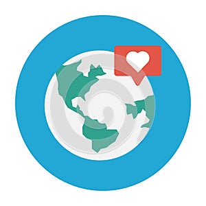 Earth vector color flat icon