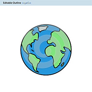 Earth icon, World icon, Globe icon, planet