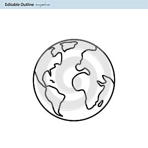 Earth icon, World icon, Globe icon, planet