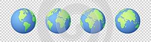 Earth icons set. Globe icon. Flat design vector illustration for web banner, web and mobile, infographics. Vector icons on