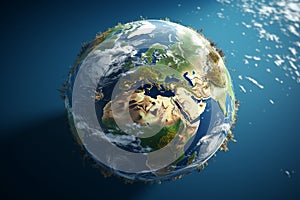 Earth illustration showcasing diverse climates. Generative ai