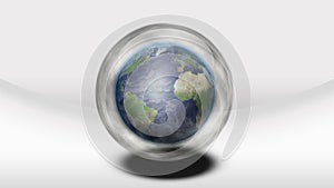 Earth inside glass sphere