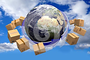 Earth, international transprot concept - 3D rendering