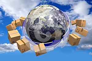 Earth, international transprot concept - 3D rendering