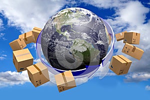 Earth, international transprot concept - 3D rendering