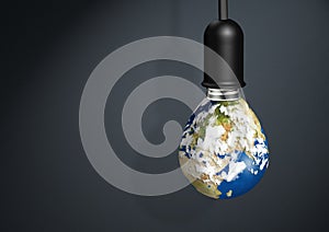 Earth lamp, innovation Energy Save Concept with copy space