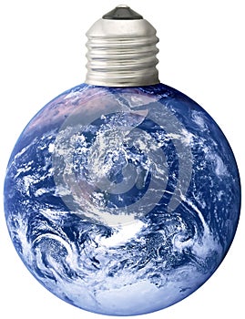 Earth with lightbulb base