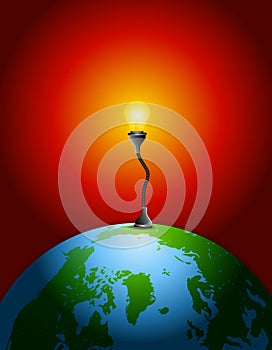 Earth Lightbulb Energy Source