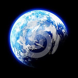 Earth Like Planet on black background