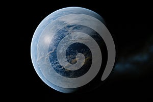 Earth-like planet in space