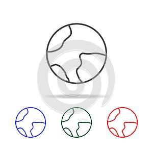 Earth Line Icon. Elements in multi colored icons for mobile concept and web apps. Icons for website design and development, app de