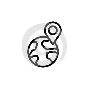 Earth, location icon. Simple line, outline vector elements of navigation icons for ui and ux, website or mobile application