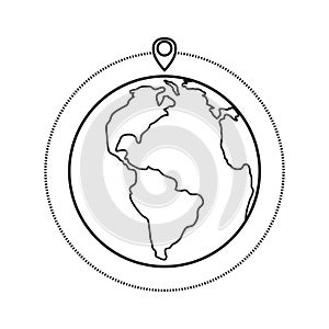 Earth location vector icon. Map point flat sign design. EPS10.