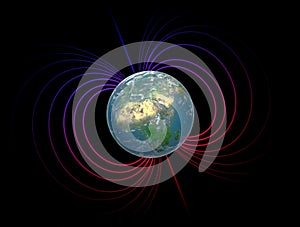 Earth with the magnetosphere