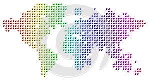 Earth map of spectral glass spheres