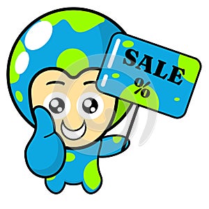 Earth mascot costume on sales board