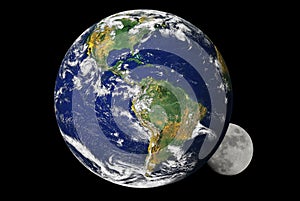 Earth and moon