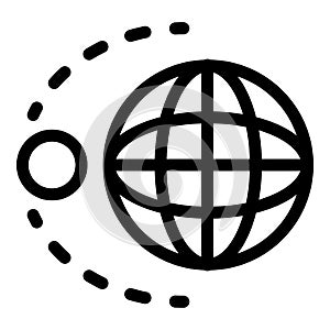 Earth moon gravity icon, outline style