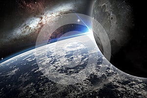 Earth and moon photo