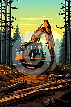 earth mover excavator tractor digging