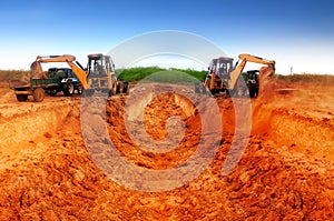 Earth mover working in a site