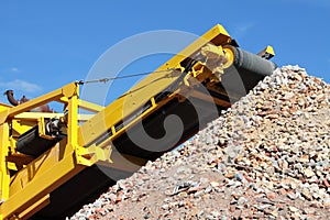 Earth moving machine in action