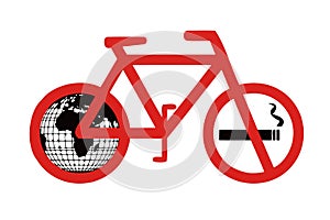 Earth and no smoking sign