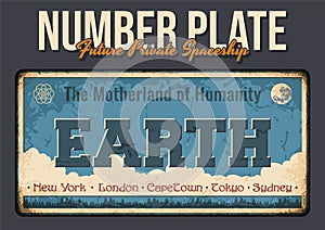 Earth Number Plate for spaceships