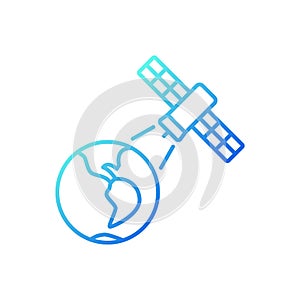 Earth observation process gradient linear vector icon