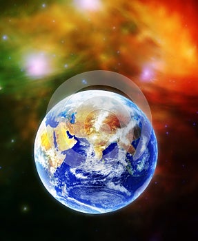 The Earth, our home planet Terra in space