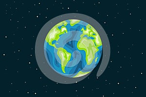 Earth outer space vector illustration