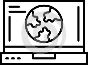 Earth Outline Vector Icon