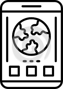 Earth Outline Vector Icon
