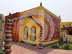 Earth pitcher entrance for guests welcoming