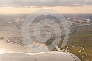 Earth and plane wing view