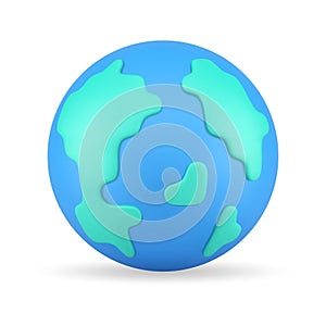 Earth planet environment conservation save green global world realistic 3d icon vector illustration