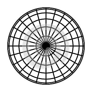 Earth planet globe grid of black thick meridians and parallels, or latitude and longitude. 3D vector illustration